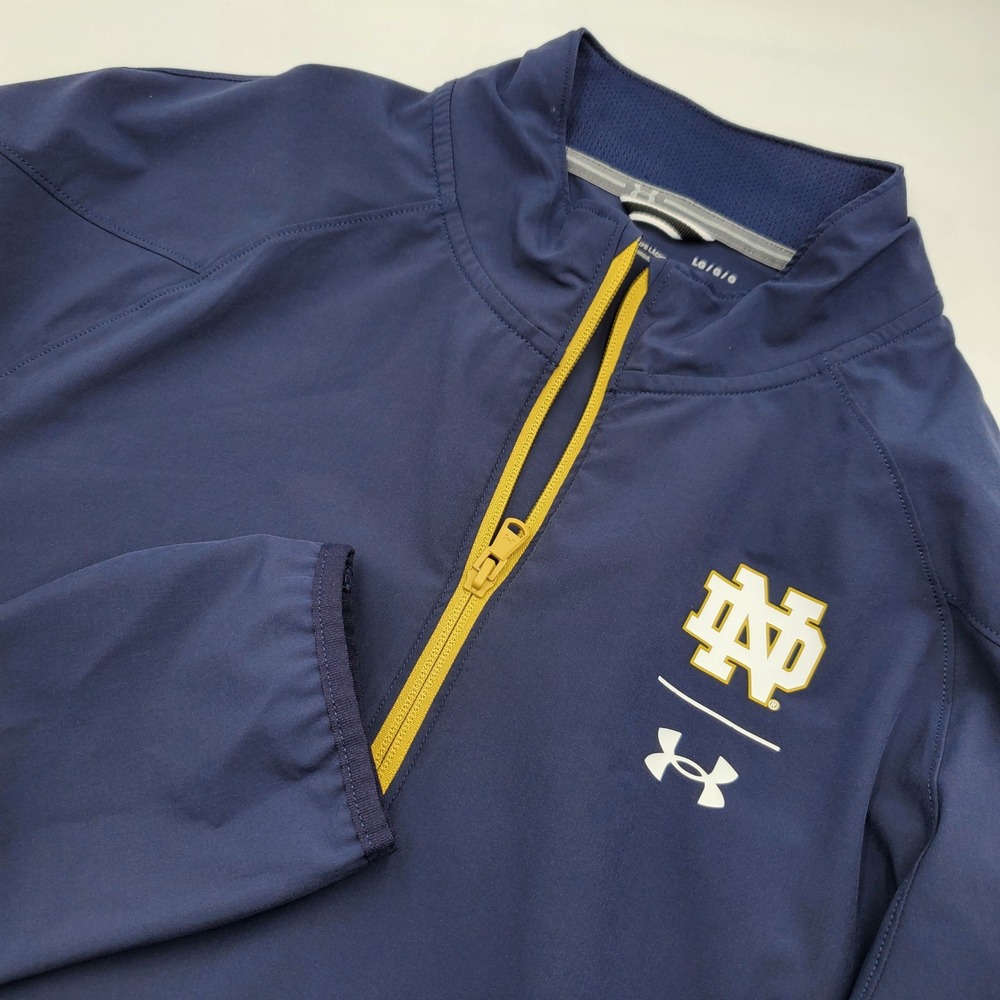 Under Armour Notre Dame Fighting Irish Navy Blue Quarter Zip Pullover Mens Large